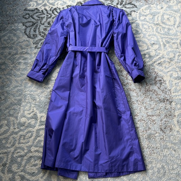 Vintage Rebecca Lynn Trench Coat Purple 14 - Picture 6 of 7